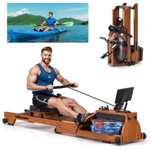 Thuisroeimachine - Roeitoestel - Fitnessapparaat - Roeitrainer - Indoor Roeimachine - Massief Eikenhout - Bluetooth Display