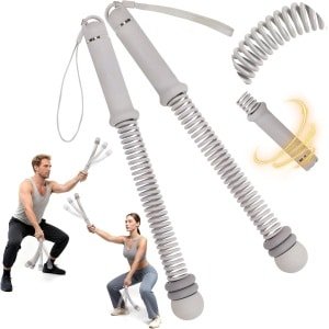 Touwvrije Battle Rope - Stille Krachttrainer - Thuis Sporten - Verstelbare Lengte - 1.41 kg - Grijs