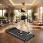 Treadmill Walking Pad Compact 8 km/u - Elektrische Loopband voor Thuis & Kantoor, Opvouwbare Bureauloopband met LED-Display, 100 kg Draagvermogen - Designbest