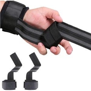 Trefhulp voor krachttraining met polsbandages - professionele lifting fitness grip hulp - krachtsport voor bodybuilding powerlifting crossfit - mannen en vrouwen