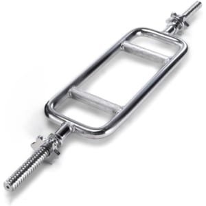 Tricepsstang 86 cm voor Krachttraining - Curl Bar met Schroefdraad en Sluitingen