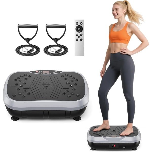 Trilplaat voor Hometraining: Spieropbouw, Vetverbranding en Massage met 120 Niveaus