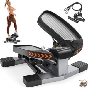 Twist Stepper met Weerstandsbanden - Compacte Fitness Stepper voor Thuis - Cardio en Krachttraining - Been en Bil Workout Stepper - Thuis Fitnessapparaat - Stepmachine met Hoog Draagvermogen - Home Gym Stepper - Stepper fitness - Mini Stepper