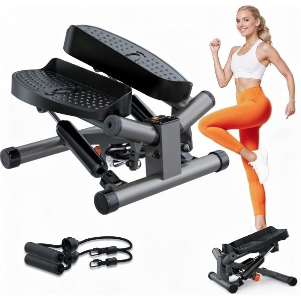 Twist Stepper met Weerstandsbanden en LCD-display - Compacte Hometrainer voor Been- en Armtraining