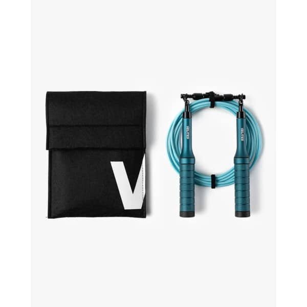 Velites Earth 2.0 Verzwaard Springtouw Blauw - Instelbare Jumprope tot 1,6 kg - CrossFit, Functional Fitness & Conditioning - Geschikt voor Double Unders