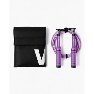Velites Earth 2.0 Verzwaard Springtouw Paars - Instelbare Jumprope tot 1,6 kg - CrossFit, Functional Fitness & Conditioning - Geschikt voor Double Unders