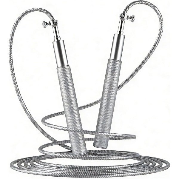 Verstelbaar Springtouw - Fitness Touw - Cardio Training - Voor Alle Lichaamsmaten - 28 Meter Lengte - Zilver