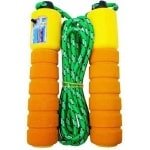 Verstelbaar Springtouw - Fitness Touw - Cardio Training - Zachte Schuimhandvatten - Eén Maat - Geel