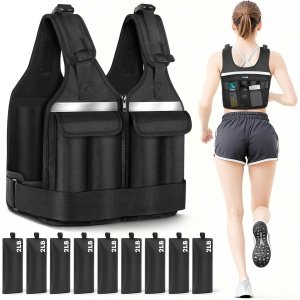 Verstelbaar Verzwaard Trainingsvest met Verwijderbare Gewichten voor Krachttraining en Duurtraining