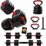 Verstelbare Dumbbells Set - Halterset met Verstelbare Stang en Veiligheidssluiting voor Krachttraining