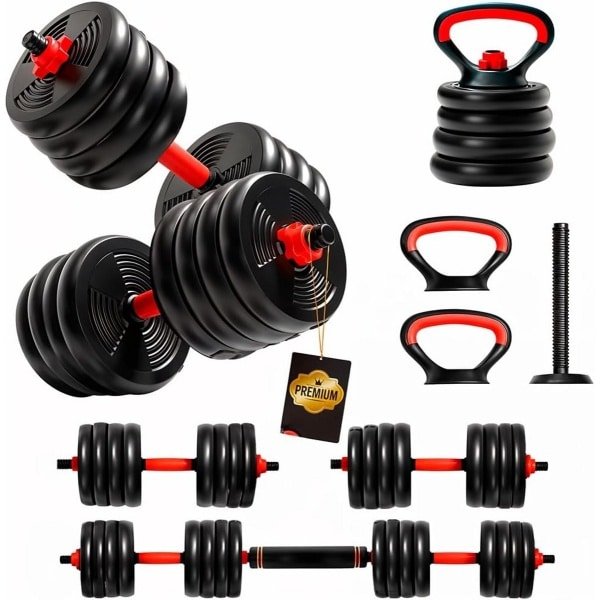 Verstelbare Dumbbells Set - Halterset met Verstelbare Stang en Veiligheidssluiting voor Krachttraining