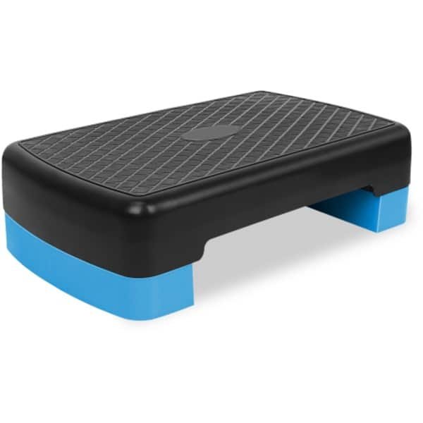 Verstelbare Fitnessstap Platform Huiselijk 45,72X 27,94X10,16-15,24 cm Aerobics Stap Antislip Zwart Blauw Polyethyleen Multifunctioneel Apparaat Geschikt Voor Aerobics Krachttraining KernOefeningen Binnen Gebruik