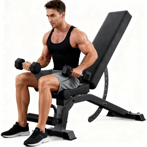 Verstelbare Halterbank Heavy Duty met Hoge Capaciteit voor Krachttraining Thuis