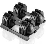 Verstelbare Halters Set met Gewichtsschijven en Opbergbak - Ideaal voor Krachttraining Thuis