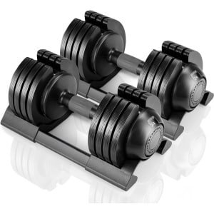 Verstelbare Halters Set met Gewichtsschijven en Opbergbak - Ideaal voor Krachttraining Thuis