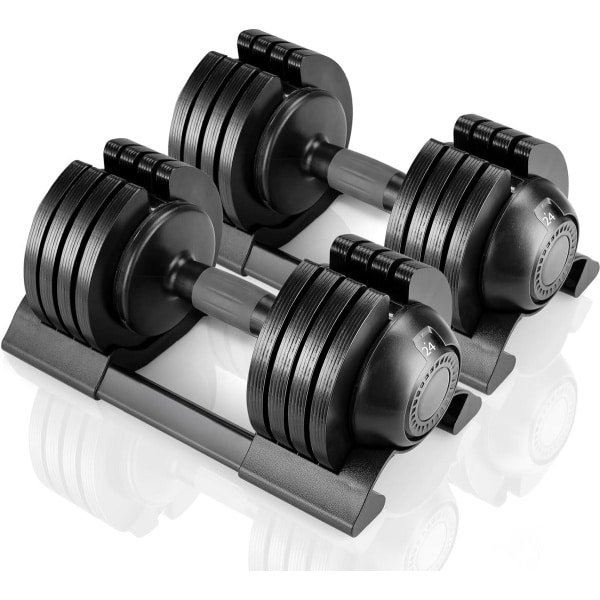 Verstelbare Halters Set met Gewichtsschijven en Opbergbak - Ideaal voor Krachttraining Thuis