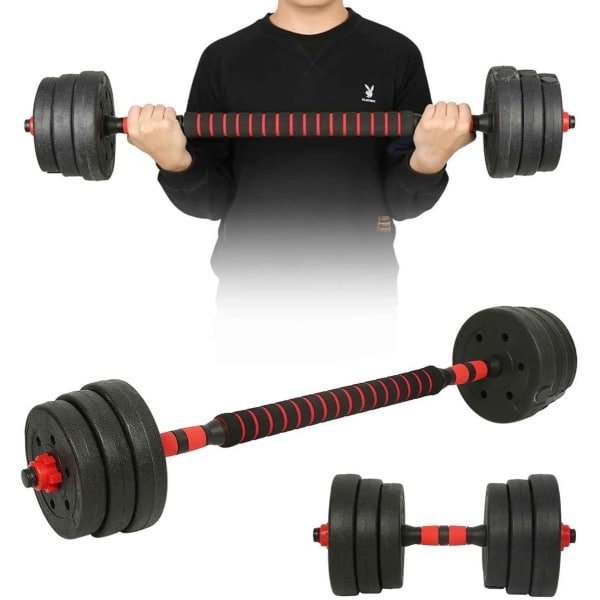 Verstelbare Halterset 20KG - Dumbbell Set met Gewichten - Fitness Halters voor Thuis Fitness en Krachttraining - Rood