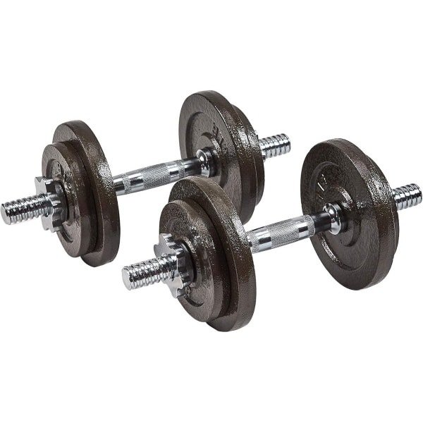 Verstelbare Halterset Gietijzer met Ergonomische Handgrepen - Krachttraining Gewichtenset