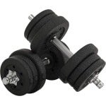 Verstelbare Halterset - Krachttraining Set - Thuis Fitness - Verstelbaar Gewicht - 25 Kilogram Totaal - Zwart