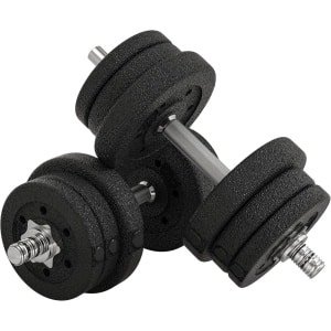 Verstelbare Halterset - Krachttraining Set - Thuis Fitness - Verstelbaar Gewicht - 25 Kilogram Totaal - Zwart