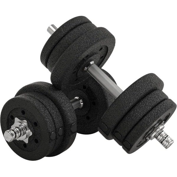 Verstelbare Halterset - Krachttraining Set - Thuis Fitness - Verstelbaar Gewicht - 25 Kilogram Totaal - Zwart