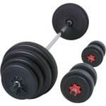 Verstelbare Halterset met Lange en Korte Stangen voor Krachttraining