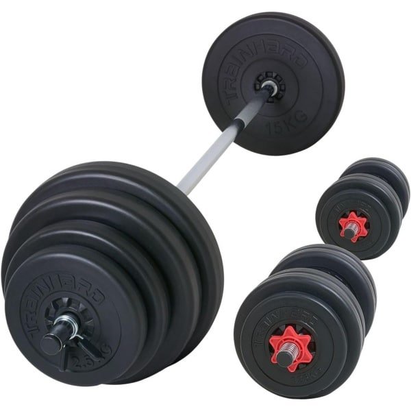 Verstelbare Halterset met Lange en Korte Stangen voor Krachttraining