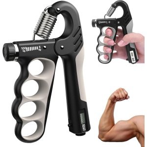 Verstelbare Handknijper met Weerstand (5-100 kg) en Teller voor Krachttraining en Revalidatie