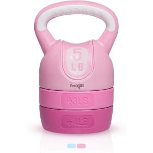 Verstelbare Kettlebell 5,4 kg in Roze voor Krachttraining en Fitness