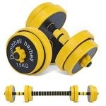 Verstelbare halterset 2-in-1 voor krachttraining - Antislip neopreen handgrepen, Universele gebruik voor fitness en thuis