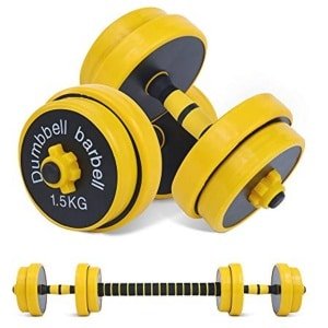 Verstelbare halterset 2-in-1 voor krachttraining - Antislip neopreen handgrepen, Universele gebruik voor fitness en thuis