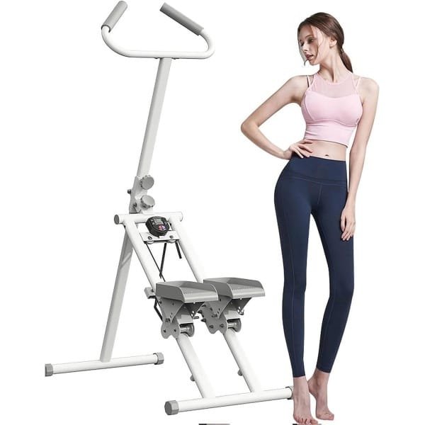 Verticale Klimmer - Trapstepper Cardio - Thuisfitness Hele Lichaam - Opvouwbaar Ontwerp - 148.8 x 55.8 x 101.6 cm - Wit