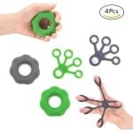 Vingertrainer en Handgreep Strengthener Set 4 Stuks voor Krachttraining