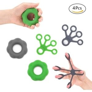 Vingertrainer en Handgreep Strengthener Set 4 Stuks voor Krachttraining