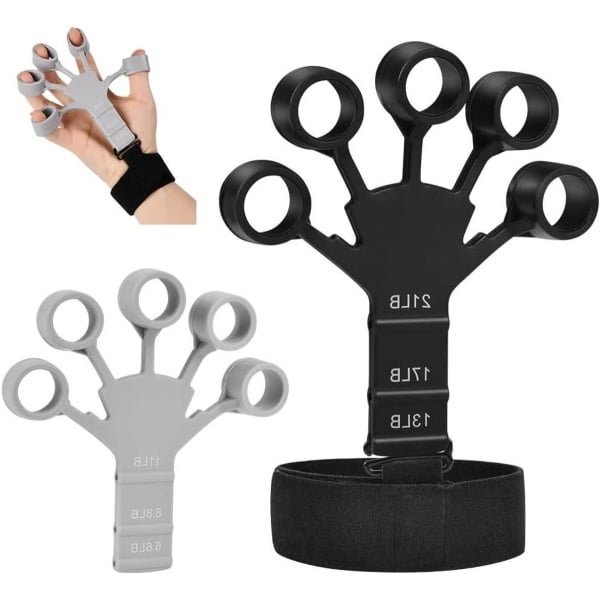 Vingertrainer met polsbeschermer - Verstelbare siliconen vingerbrancard - Krachttraining voor vingers en polsen
