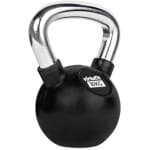 VirtuFit Kettlebell - Rubber/Chroom - 10 kg - Zwart - Sport Gewicht - Duurzaam Design - Ergonomische Handgreep - Geschikt voor CrossFit & Fitness - Conditietraining