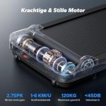 Walking Pad 3-in-1 Loopband voor Thuis & Kantoor - Bureau Loopband 1-6 km/u - 2.75PK Stille Motor (45 dB) - LED Display & Afstandsbediening - Compact & Opvouwbaar