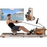 Waterroeimachine - Roeitrainer - Fitnessapparaat - Trainingsmachine - Opvouwbare Roeimachine - Bluetooth Monitor - Inklapbaar Ontwerp - Maximaal 160 kg Belastbaar