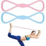 Weerstandsband Set - Armbanden Oefenband - Krachttraining Thuis - 8-vormig Design - 45x12cm - Roze Blauw