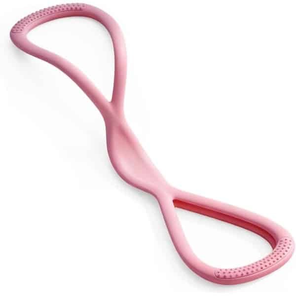 Weerstandsbanden 8-vorm - Fitnessbanden schouders - Krachttraining stretching - Hoge kwaliteit siliconen - 46 x 11.5 cm - Roze
