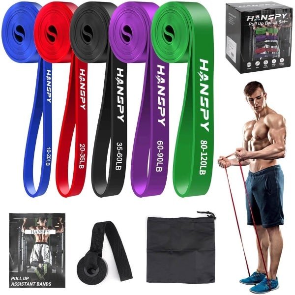 Weerstandsbanden Set - Fitness Banden - Krachttraining Thuis - 5 Verschillende Niveaus - 208 x 0.45 cm - Meerdere Kleuren