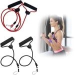 Weerstandsbanden Set - Fitness Elastieken - Krachttraining Thuis - Duurzaam Natuurlijk Rubber - 75 cm Lengte - Rood Zwart