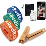 Weerstandsbanden Set - Fitness Elastieken - Krachttraining Thuis - Stof met Handvatten - 7x12 cm
