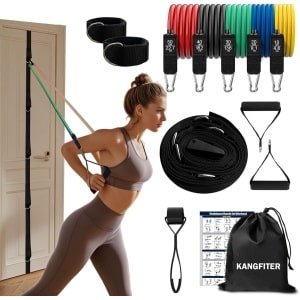 Weerstandsbanden Set met Deuranker en Handvatten voor Krachttraining Thuistraining