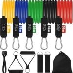 Weerstandsbanden Weerstandsband Set, Expander Buizen Linten Fitness Linten met 5 Fitness Linten, Handvatten, Voetveren en Deur Anker voor Spieropbouw Yoga Pilates Krachttraining