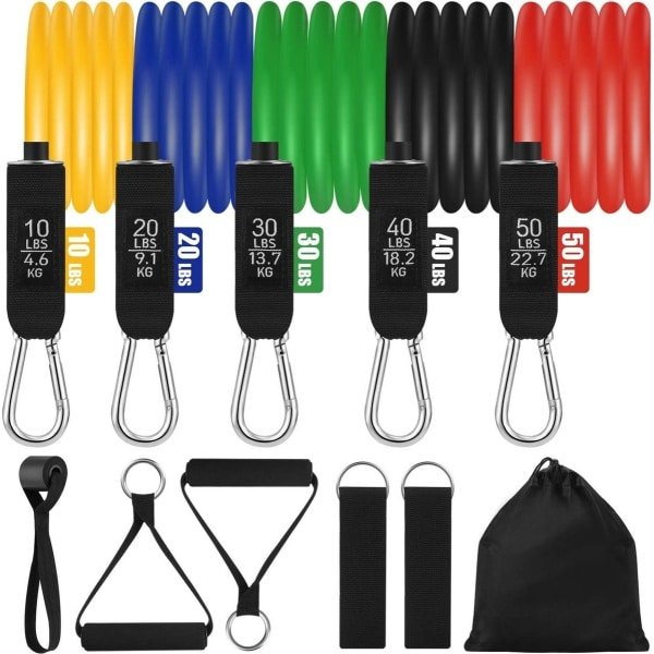 Weerstandsbanden Weerstandsband Set, Expander Buizen Linten Fitness Linten met 5 Fitness Linten, Handvatten, Voetveren en Deur Anker voor Spieropbouw Yoga Pilates Krachttraining