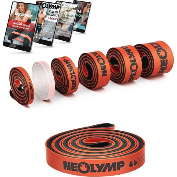 Weerstandsbanden voor Krachttraining - Lange Fitnessbanden van Natuurlijk Latex met Fitness E-book