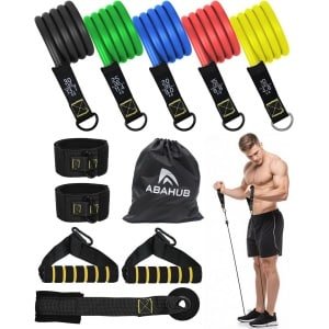 Weerstandsbanden voor Krachttraining met 10 tot 150 BL - Inclusief Handgrepen, Enkelbanden en Draagtas