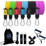 Weerstandsbandenset - Fitness Banden - Krachttraining Thuis - Gepatenteerde Anti-Snap - Tot 64 kg - Multicolor