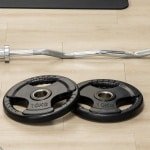 Wishdor - Halterschijven Set Van 2 - Drie Grepen - Voor Krachttraining - IJzer Met Rubbercoating - Zwart - 10 Kg